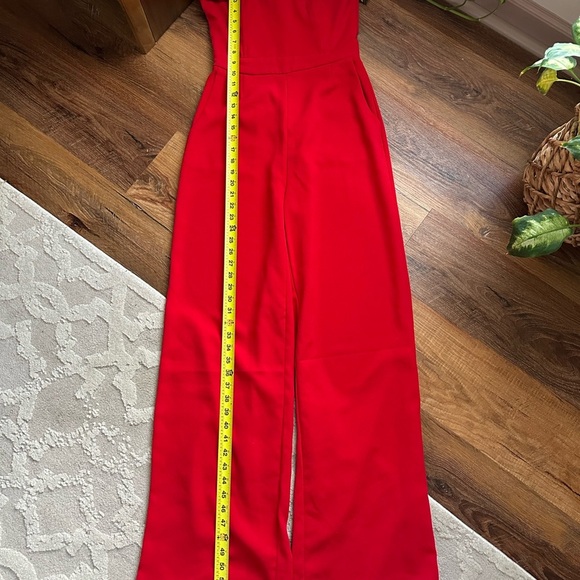 Cupcakes & Cashmere Vibrant Red Strapless Jumpsuit - Picture 3 of 9
